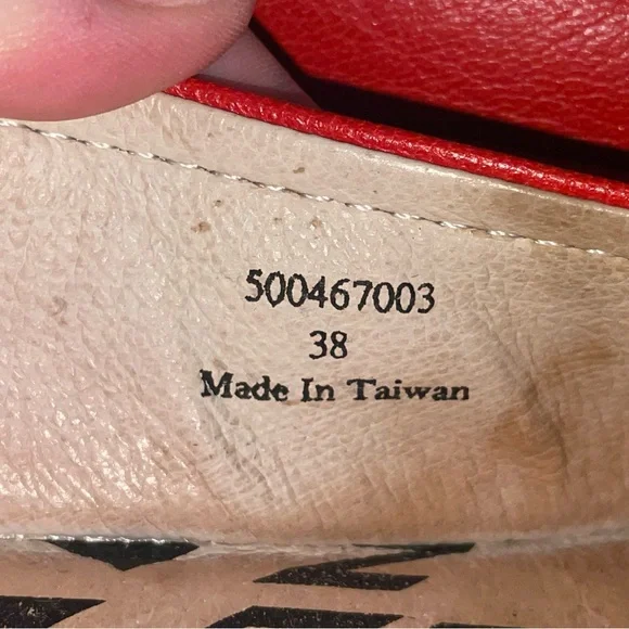 Fly London Red Wedge Shoes with Chunky Heel Staple Eclectic Bold Gently Used - Picture 14 of 14